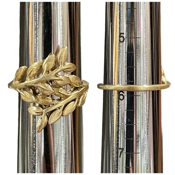 Vintage Golden Brass Fern Leaf Ring Size 5.75 - Picture 4 of 9